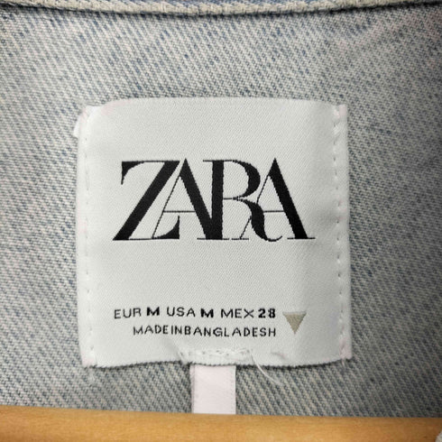 ザラ ZARA ダメージ加工 クロップド デニムジャケット レディース import:M