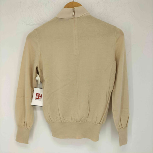 アクアスキュータム AQUASCUTUM シルクカシミヤ ニットブラウス 素材切り替えカットソー レディース
