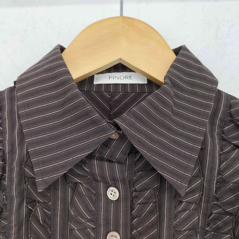 ピノーレ PINORE ストレッチフリルブラウス レディース