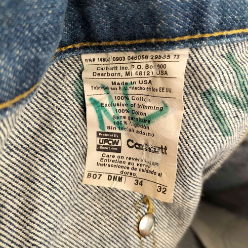 カーハート Carhartt USA製 DOUBLE FRONT DENIM WORK PANT ダブルニー デニム パンツ メンズ 34×32