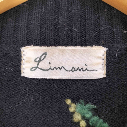 L'ARENE ボタニカル刺繍装飾 ウール ニット レディース