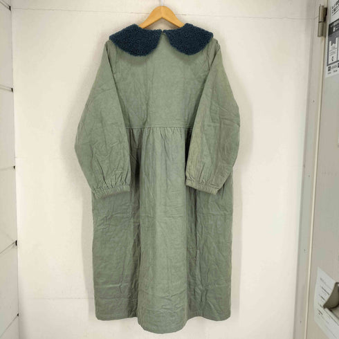 MYCLOSET コーデュロイ キルティング ボア襟 ワンピース レディース