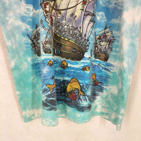 フルーツオブザルーム FRUIT OF THE LOOM 90s USA製 1993 袖裾シングル タイダイ柄 SHIPS OF FOOLS 両面プリントバンドTシャツ メンズ XL