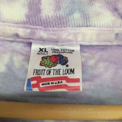 フルーツオブザルーム FRUIT OF THE LOOM 90s USA製 1993 袖裾シングル タイダイ柄 SHIPS OF FOOLS 両面プリントバンドTシャツ メンズ XL
