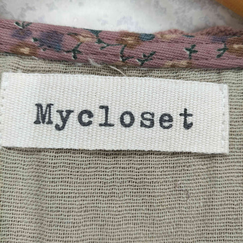 MY CLOSET ボタニカル柄 レース襟 ワンピース レディース