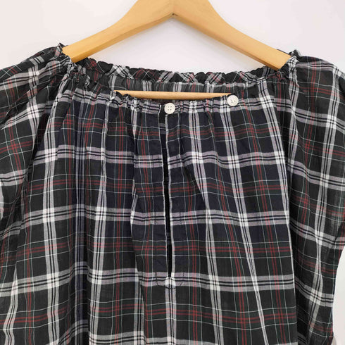 コットンハウスアヤ Cotton House Aya シアーコットン フロントポケット チェック ノースリーブチュニック レディース