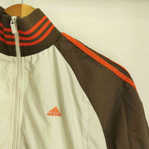 アディダス adidas 00S Clima365 ナイロン パーフォーマンスロゴ刺繍 袖ライン ジップアップ ジャケット レディース import:M