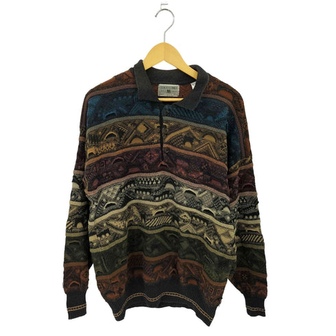IDEA UOMO コットンアクリル 3D ニットポロシャツ メンズ import:L