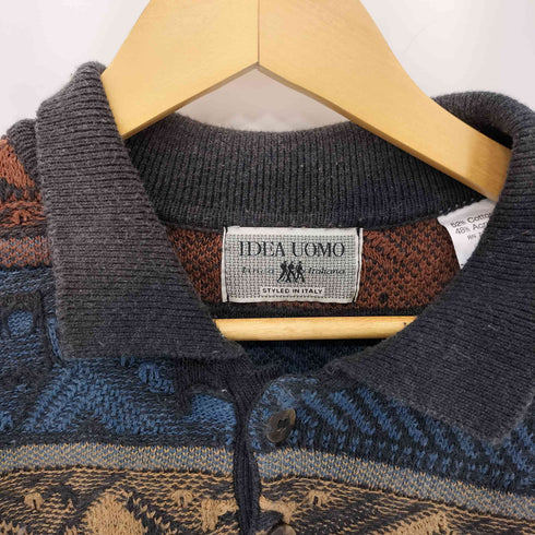 IDEA UOMO コットンアクリル 3D ニットポロシャツ メンズ import:L