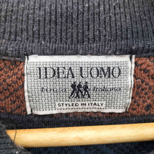 IDEA UOMO コットンアクリル 3D ニットポロシャツ メンズ import:L