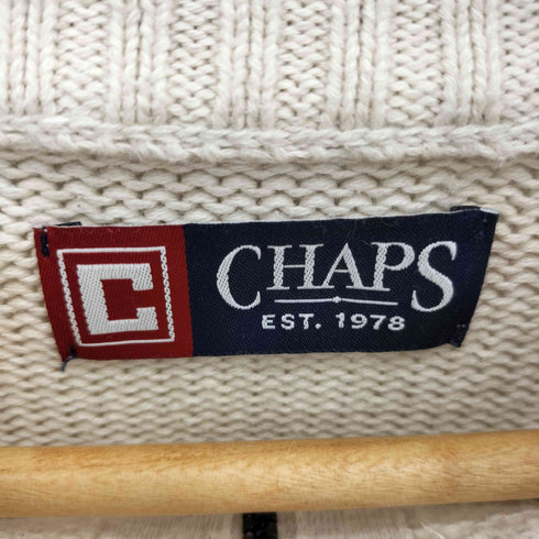 チャップス CHAPS ロゴ刺繍 ハーフジップ コットンニット メンズ import:XXL