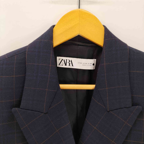 ザラ ZARA チェック柄 ダブルブレストテーラード レディース import:M