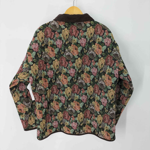 モノマート MONO-MART ゴブラン花柄コーデュロイ配色中綿キルティングジャケット レディース FREE