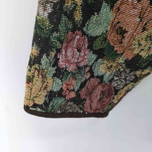 モノマート MONO-MART ゴブラン花柄コーデュロイ配色中綿キルティングジャケット レディース FREE