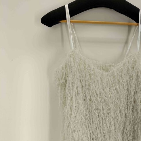 ザラ ZARA メタリックヤーンフリンジワンピース レディース import:S