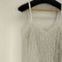 ザラ ZARA メタリックヤーンフリンジワンピース レディース import:S