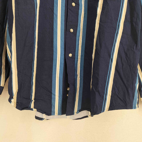 TRADER BAY 90S コットン ストライプ B.D L/S シャツ メンズ import:M