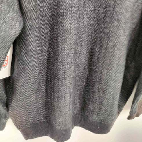 クロコダイル crocodile ヘリンボーン ワンポイント ワッペン ジップアップ カーディガン メンズ LL