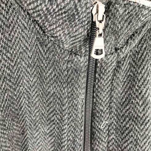 クロコダイル crocodile ヘリンボーン ワンポイント ワッペン ジップアップ カーディガン メンズ LL