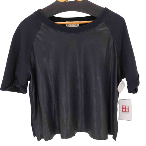 シーニューヨーク sea new york レザー切替カットオフラグランカットソー レディース