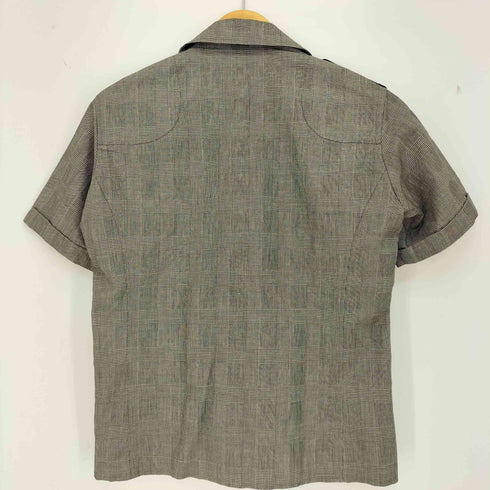 ピーエスポールスミス PS Paul Smith 比翼 エポレット リネンコットン グレンチェック オープンカラーシャツ メンズ import:M