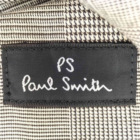ピーエスポールスミス PS Paul Smith 比翼 エポレット リネンコットン グレンチェック オープンカラーシャツ メンズ import:M