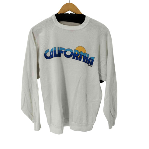 80s ACTIONWEAR USA製 CALIFORNIA プリント ラグランスウェット メンズ JPN:XL