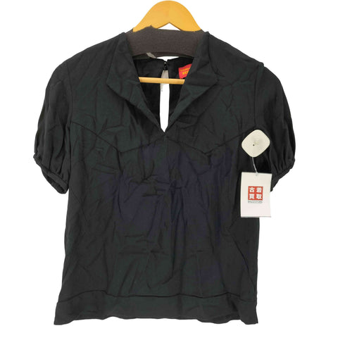 ヴィヴィアンウエストウッドレッドレーベル Vivienne Westwood RED LABEL 00S オリゾンティ タグ レーヨン S/S 開襟 ブラウス レディース 2