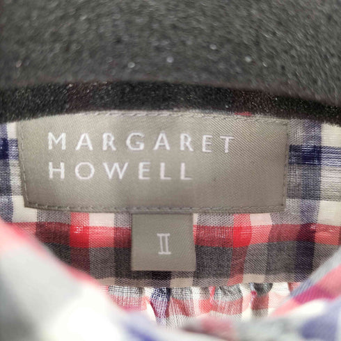 マーガレットハウエル MARGARET HOWELL チェック マルチカラー 七分袖 ブラウス レディース JPN:2
