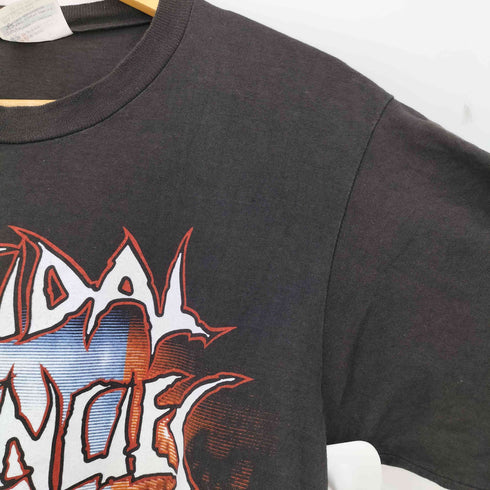 90s Hanesボディ USA製 一枚タグ シングルステッチ TOURING ツアー バンド プリントTシャツ メンズ import:M