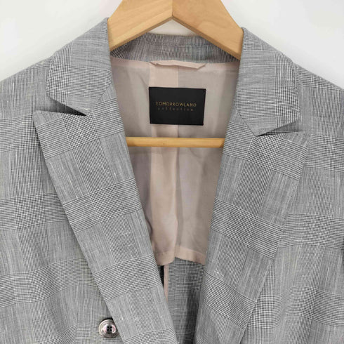 トゥモローランドコレクション TOMORROWLAND collection 25SS サマーグレンチェック ダブルブレスト ジャケット レディース JPN:36