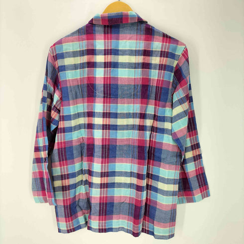 ラルフローレン RALPH LAUREN リネン マドラスチェック マルチカラー L/S シャツ レディース import:L