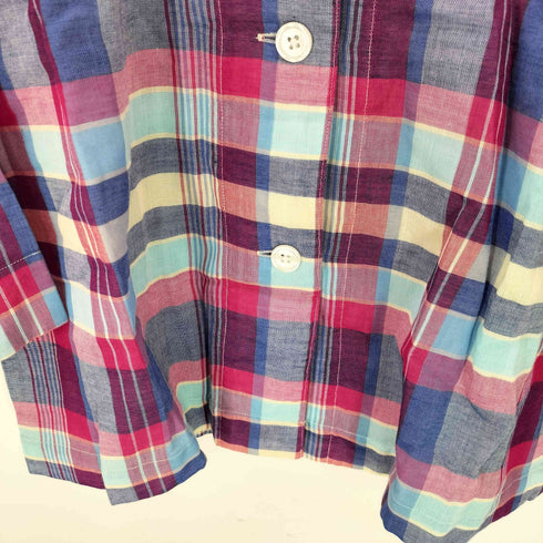ラルフローレン RALPH LAUREN リネン マドラスチェック マルチカラー L/S シャツ レディース import:L