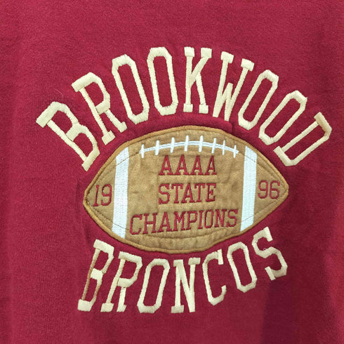 ラッセルアスレチック RUSSELL ATHLETIC 90s USA製 BROOKWOOD BRONCOS ロゴ刺繍 スウェット メンズ import:XL