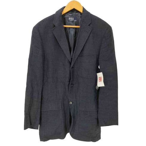 ポロバイラルフローレン Polo by RALPH LAUREN 裏地背抜き 3B リネン テーラード ジャケット メンズ LL