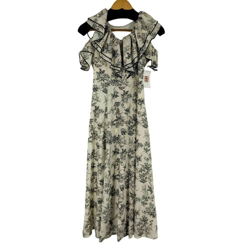 アプレジュール Apres jour 花柄フリルレースアップワンピース レディース