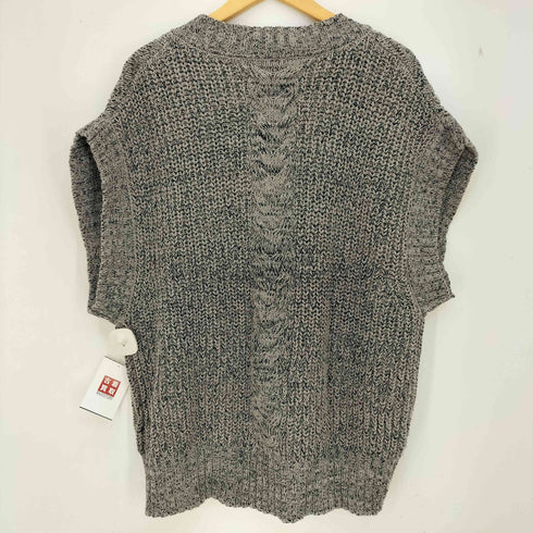 ESICA ケーブル編み Vネック ニットベスト レディース FREE