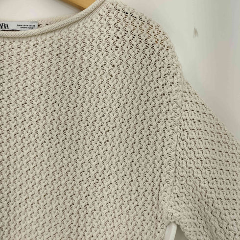 ザラ ZARA 短丈 変形 ケーブルニット レディース import:M