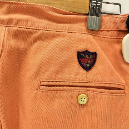ポロバイラルフローレン Polo by RALPH LAUREN サイド アジャスターベルト 内向き 2タック バック ロゴ ワッペン ワイド チノパンツ 裾ダブル メンズ 78