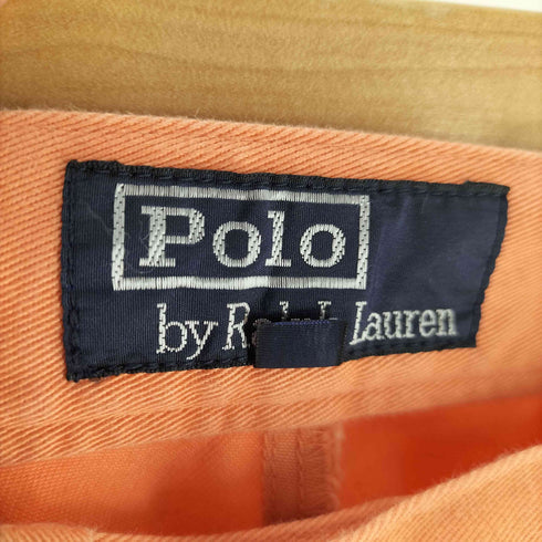 ポロバイラルフローレン Polo by RALPH LAUREN サイド アジャスターベルト 内向き 2タック バック ロゴ ワッペン ワイド チノパンツ 裾ダブル メンズ 78