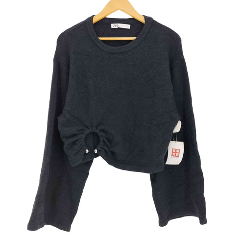 ザラ ZARA メタリックアップリケ ニットジャージー レディース import:L