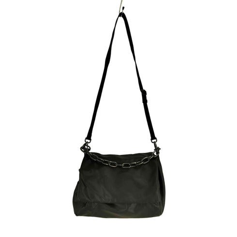 ザラ ZARA フェイクレザー チェーン クロスボディバッグ メンズ