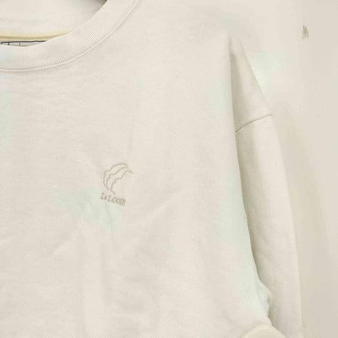 レットルーズ Let LOOSE 短丈 ロゴ刺繍 クルーネックスウェット メンズ L