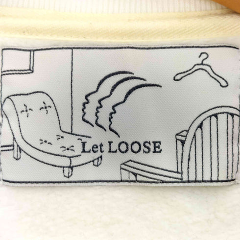 レットルーズ Let LOOSE 短丈 ロゴ刺繍 クルーネックスウェット メンズ L