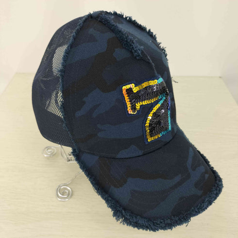 ヨシノリコタケデザイン YOSHINORI KOTAKE DESIGN 別注スパンコールナンバリングキャップ No.7 カモフラ メンズ