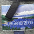 BLUE GENERATION カレッジロゴ スタンドネック ジップアップ フリースジャケット メンズ import:L