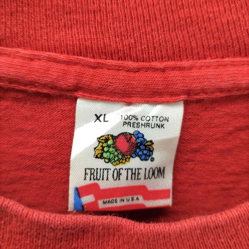 90S FRUIT OF THE LOOM ボディ USA製 TEXAS スター ラメ プリント Tシャツ 袖シングルステッチ メンズ import:XL