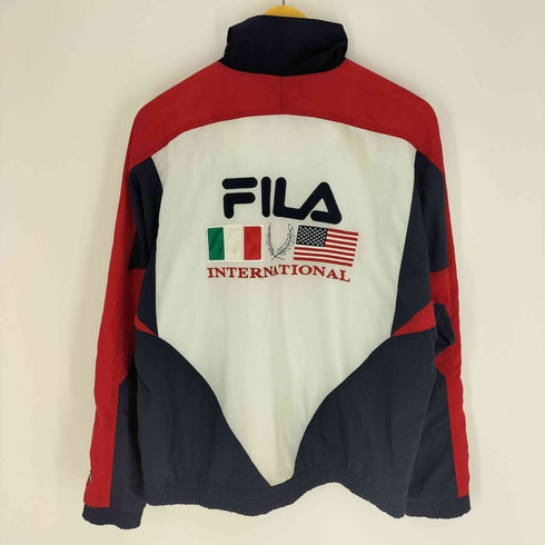 フィラ FILA ロゴ刺繍 ジップアップ ナイロンジャケット メンズ import:S
