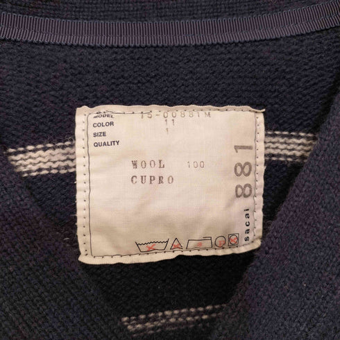 サカイ Sacai 15AW ボーダー ウール カーディガン メンズ 1