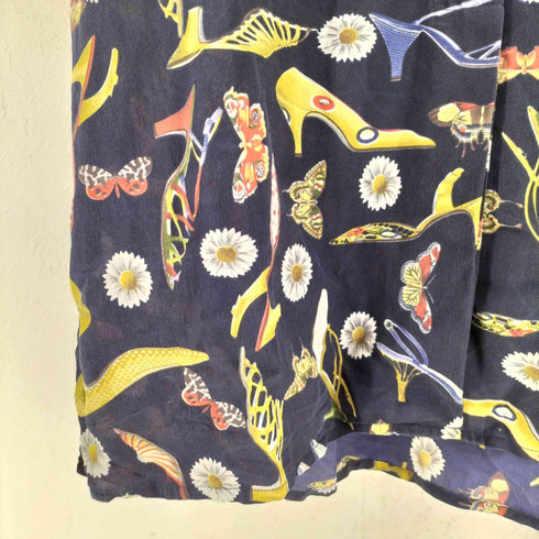 総柄 シルクシャツ レディース import:M